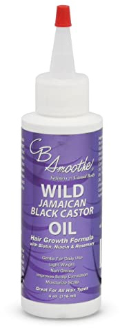CB Smoothe Wild Jamaican Black Castor Oil - Hair Growth Formula with Biotin, Niacin & Rosemary - Promotes Scalp Circulation & Natural Growth - Lightweight, Non Greasy Formula - 4oz Bottle