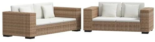 vidaXL Sofa Set Rattan 2- und 3-Sitzer Loungesofa Couch Wohnmöbel Büromöbel Echt