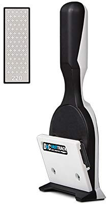 MPOWER Fasttrack Kitchen Knife Sharpener + 220Grit Diamond Stone - Sharpens Blades Easily & Precisely - Magnetically Holds The Blade at The Perfect Angle - Professional Knife Care 3 Year Guarantee