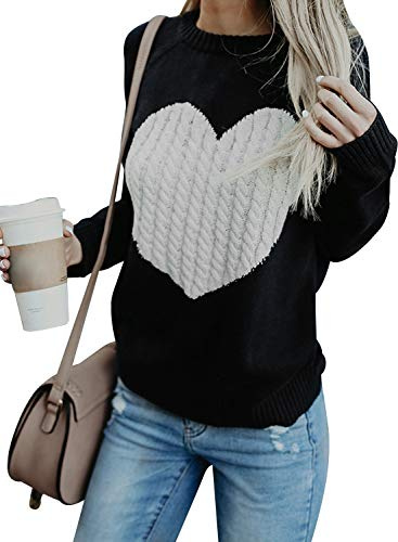 Maglione Donna Felpa Ragazza Sweatshirt Oversize Pullover Invernali Primavera Manica Lunga Casual Moda Girocollo Tops Natale (Nero, Small)