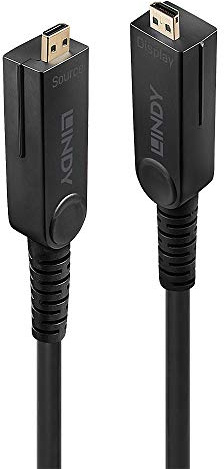 LINDY 38320 10m Fibre Optic Hybrid Micro-HDMI 18G Kabel mit abnehmbaren HDMI- & DVI-Steckern