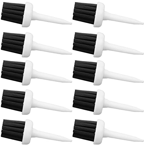 Bürste Golf Tees Typ Kunststoff, 10 Stück Golf Tees Bürstentyp Geringer Widerstand Mehr Abstand Konstante Höhe Kunststoff Tees für Golffahrertraining(Schwarzes Haar) Sportinggoods Sportinggoods Golf