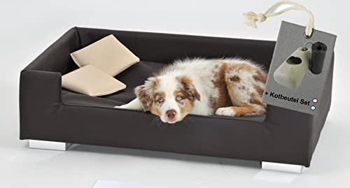 Rohrschneider Hundesofa Candy - Hunde Kissen mit Rand - kl. Hunde (Braun)