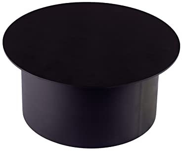 BAUER Tapa ciega para tubo de estufa, diámetro de 150 mm (más variantes), negro, grosor de la pared: 1,5 mm, tubo de humo, tubo de chimenea, tubo de escape; según la norma EN 1856-2