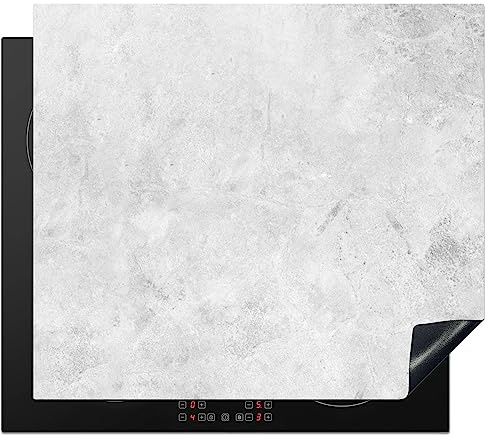 KitchenYeah© Herdabdeckplatte Einteilig Küche Ceranfeld Abdeckplatte | 60x52 cm - Cerankochfeld Abdeckung Induktionskochfeld Schutzmatte Marmor - Design - Grau - Marmoroptik - Moderne