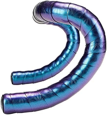 Lenkerband, Rennrad-Lenkerband, Lenkerband, Straßengürtel, neues sechszackiges Stern-Design, Fahrrad-Lenkerband, rutschfest, Anti-Schweiß-Gurt + 2 Lenkerstopfen, Lenkerband (Farbe: Galaxy Purple)
