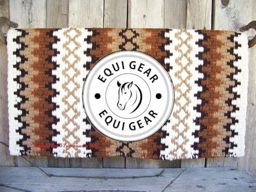EQUIGEAR Western Show Horse Satteldecke aus neuseeländischer Wolle, Western-Design, handgefertigte Satteldecke, Wollpolster, Sensor Flex (Anpassung möglich), WK13 (36x42)