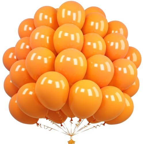 Unisun matt orange ballonger, 50 st, 30 cm, latexballonger för kvinnor, flickor, dekorationer för födelsedagsfest, halloween, babyshower, bröllop, examen, årsdag, picknick