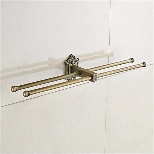 Bathroom Rack Towel Rail Rack Towel Bars 4 Rails Antique Brass Wall Shelf Towel Holder, Bath Shelves Towel Hangers, Bathroom Accessories Towel Rack for Kitchen Bathroom Decor (Antique)
