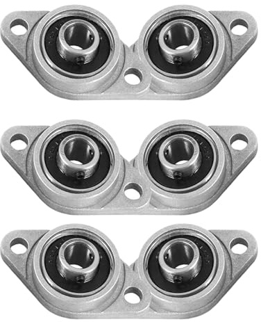 6 Pezzi Cuscinetti a Sfera con Supporto 8mm, Supporto Cuscinetti Autoallineanti, Rhombic Flangia Cuscinetti Foro Orizzontale in Lega di Zinco per Macchinari di Trasporto (8mm/0.31’’)
