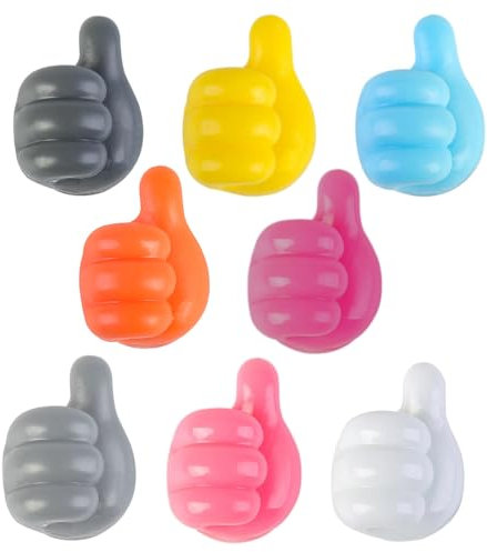 LHLZNB 16 Pcs Thumb Cable Clips, Cable Organiser Holders, Cable Tidy Clips, Thumbs Wall Hooks Self Adhesive,Stick on Hooks for Home Office Desk Data Cable Management Hanging