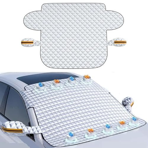 HLGFS Auto Frontscheibenabdeckung für Vw Transporter T6 Kombi Crew Van,Magnetisch Windschutzscheiben Abdeckung Scheibenabdeckung Auto Wischer & Spiegel Schutz Die Gegen Schnee EIS Frost Staub,S