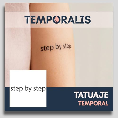 Fake Tattoo Schrift – Temporalis® | Temporäre Tattoos für Erwachsene – EU-zertifizierte Kosmetik, vegan & wasserfest – Hält 1 bis 2 Wochen [ step by step ]