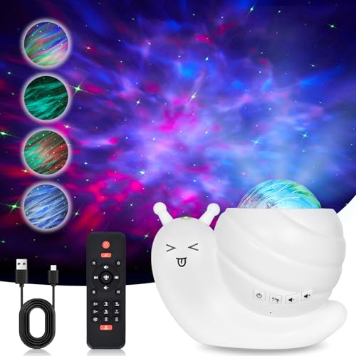Colexy LED Sternenhimmel Projektor, Nordlicht Projektor Schnecken Nachtlicht Sternenhimmel Lampe mit Bluetooth Fernbedienung Einstellbare Helligkeit Kinderzimmer Decke Projektor Lampe
