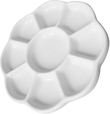 KONTONTY Ceramic Palette Mixing Wells for Watercolor Painting Plates Paint Mixing Trays for Artist Studio Use