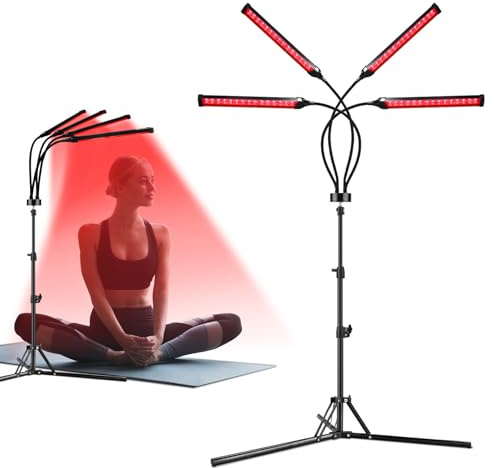 180 LEDs Red Light Lamp with Stand, 4-Head Gooseneck Infrared Lamp