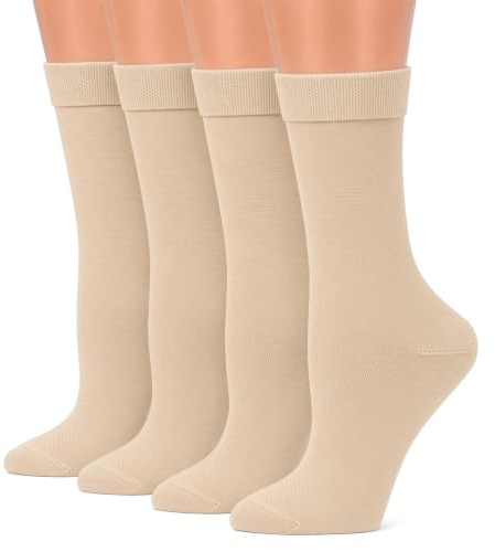 Dafi soft 4 Pack Cotton Socks for Women | Flat Toe Seam | Everyday Essentials