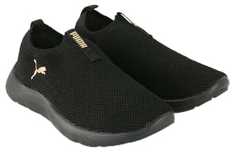 Puma Softride Remi Chaussures de Course à Pied à Enfiler en Tricot Wn's pour Femme, Noir doré, 37 EU, Puma Black Puma Gold, 37 EU