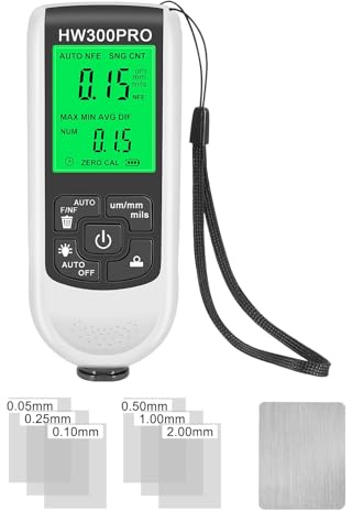 Psdndeww Détecteur de peinture numérique pour voiture - Écran LCD - Appareil de mesure d'épaisseur de revêtement - Calibrage automobile - Instrument de mesure