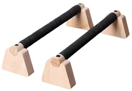 DimyFew 2PCS Push Up Bar Push Up Stand Pushup Griffe Robuste Handstandbar Holz Parallettes Bar für Trainingstudio Fitnessstudio, 35cm
