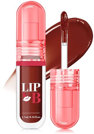 Erinde Lip Stain Gloss, Lip Tint Gydratant et Brillant, Highly Pigmentées Intense Shine, Lèvres Miroitantes, Smooth and Even Application. #02