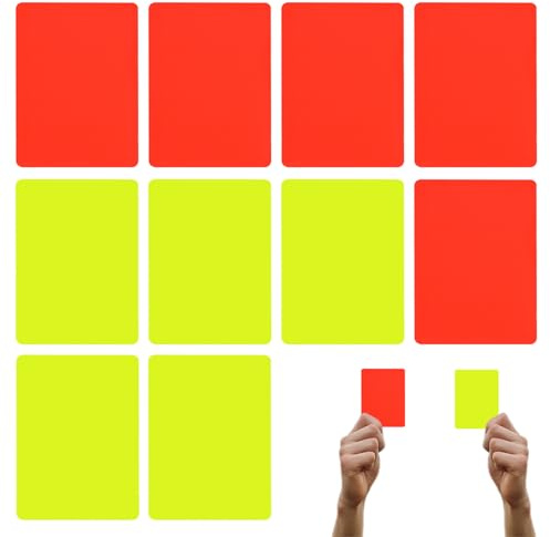 Dongnesi Cartoncino rosso e giallo, 10 carte da arbitro, giallo e rosso, set di carte da arbitro personalizzate, kit di accessori per allenatori di calcio, basket, calcio, sport