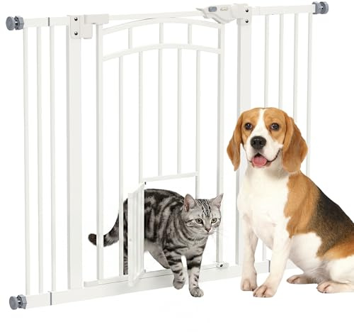 PawHut Barrera de Seguridad para Perros Extensible 74-100 cm Blanco