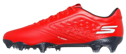 Skechers Razor 1.5 Academy FG - Scarpe da Corsa da Uomo, Colore Rosso Sintetico/Bordo Nero, Taglia 40