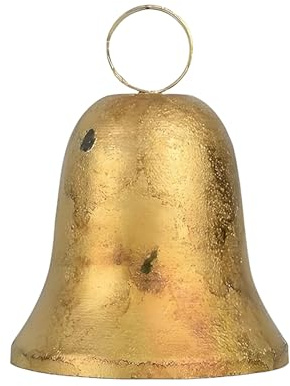 Campanas De Navidad - Gigante Colgante De Metal Rústico Estilo Campestre - Decorativos para Árboles De Navidad | Cascabeles Dorados Y Plateados con Cinta Y Lazo, Hogar, Puerta De Árboles, Pare