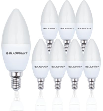 Blaupunkt Leuchtmittel E14 LED für Kronleuchter | Kerzenform C35 Matt | 7W ersetzt 50W | 595 Lumen | 4000K Neutralweiß | E14 Schraubsockel | Nicht‑Dimmbar | Hochwertiges E14 LED Set – 8er Pack