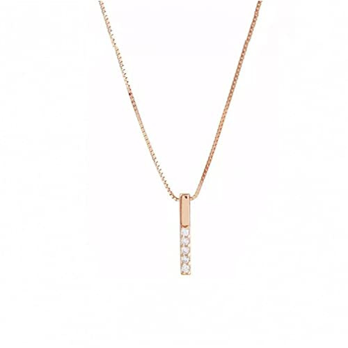 Colgante y Collar de Tira Larga geométricos de Rosa de 14mm, Buen Regalo 925 para Mujeres y niñas