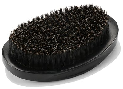 Men's Curling Brush, Beard Brush, 360-Degree Wave Brush, Oval, Black