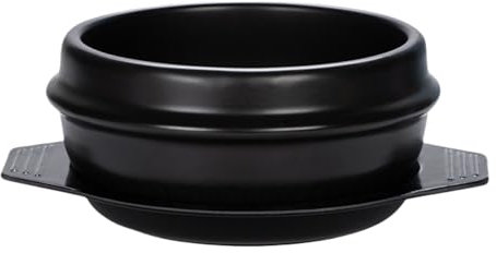 Bol coréen pour bibimbap, résistance à haute température, pot en porcelaine spodumene avec plateau, céramique, noir, 1500 ml