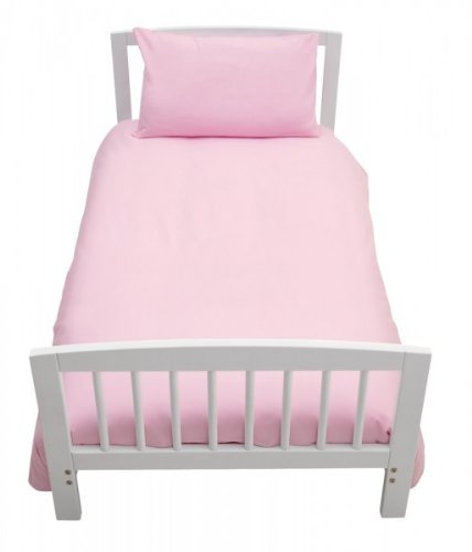 crazypriceuk 2 Piece Bedding Set Pillowcase+Duvet Cover for Baby Toddler to fit Cot/Cot Bed (120cm x 150cm, Light pink)