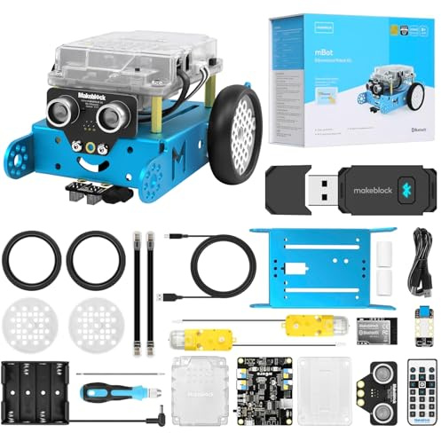 Makeblock mBot Robot Programable con Dongle, Juguete Stem Compatible con Scratch y Arduino, Inteligente EMO, Kit Robotica Interactivo para niños 6 a 12 años