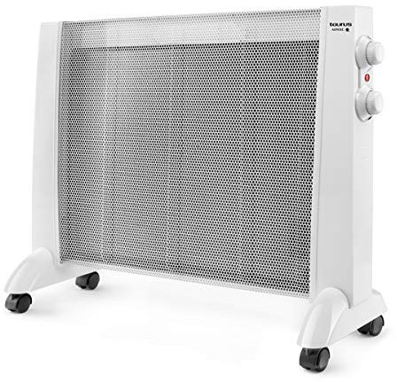 Taurus Neant PRMB 1600 - Radiatore a mica, 1600 W, 3 temperature, termostato regolabile, ruote, protezione anti-riscaldamento, silenzioso, bianco, Mica - 1600 W