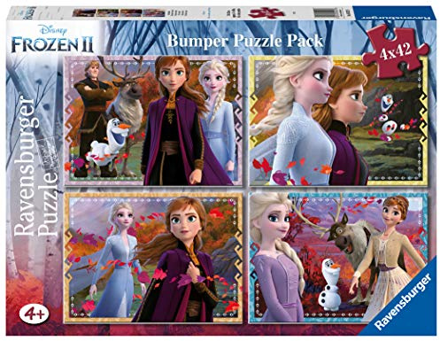 Ravensburger - Disney Die Eiskönigin 2, 4er-Pack | Puzzles für Kinder ab 4 Jahren | Geschenk für 4-jähriges Mädchen und Mann ab 42 Teilen | Kinderpuzzles 36 x 26 cm Puzzles