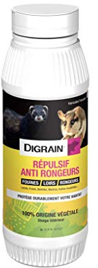 DIGRAIN R8076 Répulsif Anti Rongeurs - 100% Origine Naturelle - 750g