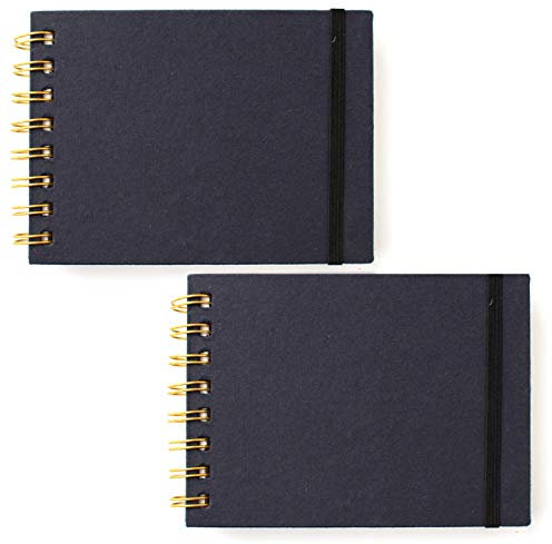 Artway Indigo Handmade Spiral Bound A6 Sketchbook - Landscape Twin Pack - 150gsm - 48 sheets/96 sides