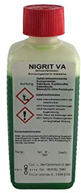 100 g Schwarzfärbe-Schnellbeize NIGRITVA, zum Kaltbrünieren - Schwarzfärben und Korrosionsschutz für Edelstähle (nicht rostende Stähle, VA-Stähle)
