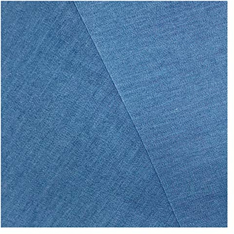 NAKAN Tissu Denim Lavé au Mètre 150cm de Large Tissu de Jeans Robe Léger 100% Coton pour Vêtements, Artisanat à Coudre, Non Extensible(Color:Bleu Clair)