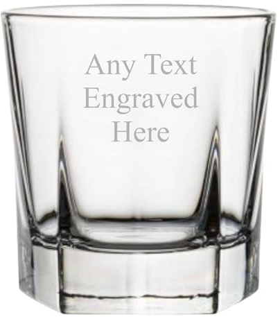 1stclassgifts [Custom] Personalised Engraved Caledonia Rocks Mixer Glass 7oz Christmas Birthday Gift Any Text Engraved.