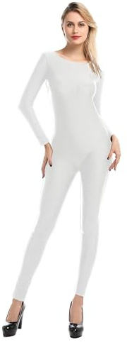 Carnavalife Maillot de Danza Ballet Mujer, Mono de Cuello Redondo con Manga Larga, Body Ajustado de Cuerpo Completo de Gimnasia Rítmica Leotardo de Patinaje
