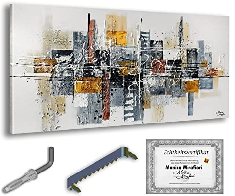 Monica Mirafiori I 100% HANDGEMALT I Gemälde Geheimnis 120x60cm | Gemälde Handgemalt | Acrylgemälde | Sehr Großes Acrylbild I Moderne Kunst I Kunstbilder
