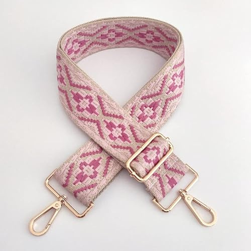 PTNKUIIY Verstellbarer Schulterriemen 5CM, 80-130cm Bunt Taschengurt Schultergurt Ersatzgürtel Tragegurt Umhängegurt für Handtaschen für Damen Herren, Mädchen DIY Zubehör für Tasche,Rosa