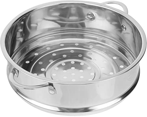 STOBAZA 8.66 Inch Stainless Steel Steamer Basket with Dual Handles Food Steamer Rack for Dumplings Buns Vegetable Cooking Kitchen Insert