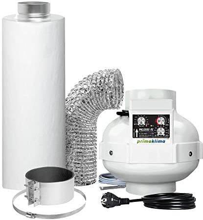 GrowPRO Lüftungsset 680m3/h EC PRO Temperaturgesteuert inkl. Aktivkohlefilter und Zubehör