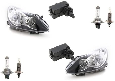 Johns, Scheinwerfer passend für Opel Corsa D 06-10 + H7 H1 L R schw./chr. m. Stellmotor