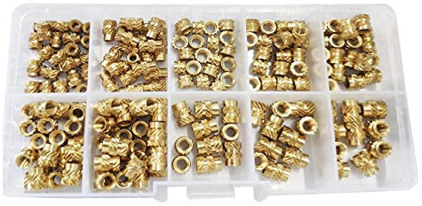 Rändelmuttern aus Messing M3 M4 170pcs Messing Hot Melt Inset Nuts Sortment Kit Faden Kupfergeknurled Gewinde Einbettungsmuttern eingestellt 3d