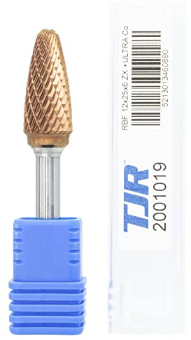 Hartmetall-Frässtifte mit Beschichtung ULTRA Co, 12mm (metrisch) Durchmesser mit 6mm metrischem Schaft, RBF 1225.06 Cut ZX (speziell mit Chipbreaker) TJR